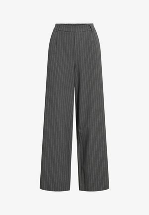 VILA, High Waisted Pinstripe - Trousers - dark grey melange