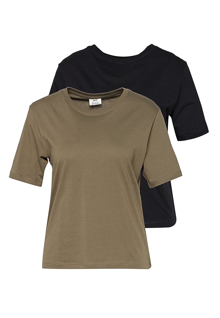 JDY T-shirt basic gemêleerd zwart