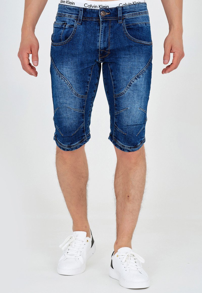 INDICODE JEANS - LEON - Jeans Shorts - medium indigo, Vergrößern