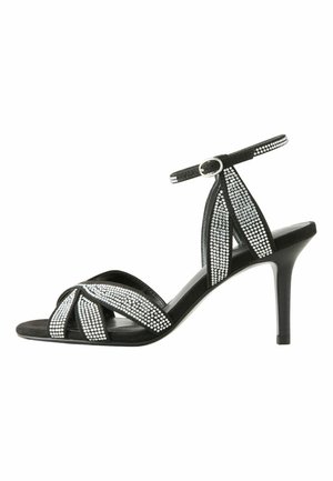 REGULAR FIT - FOREVER COMFORT LATTICE FRONT  HEELED - Páskové sandály  - black heatseal