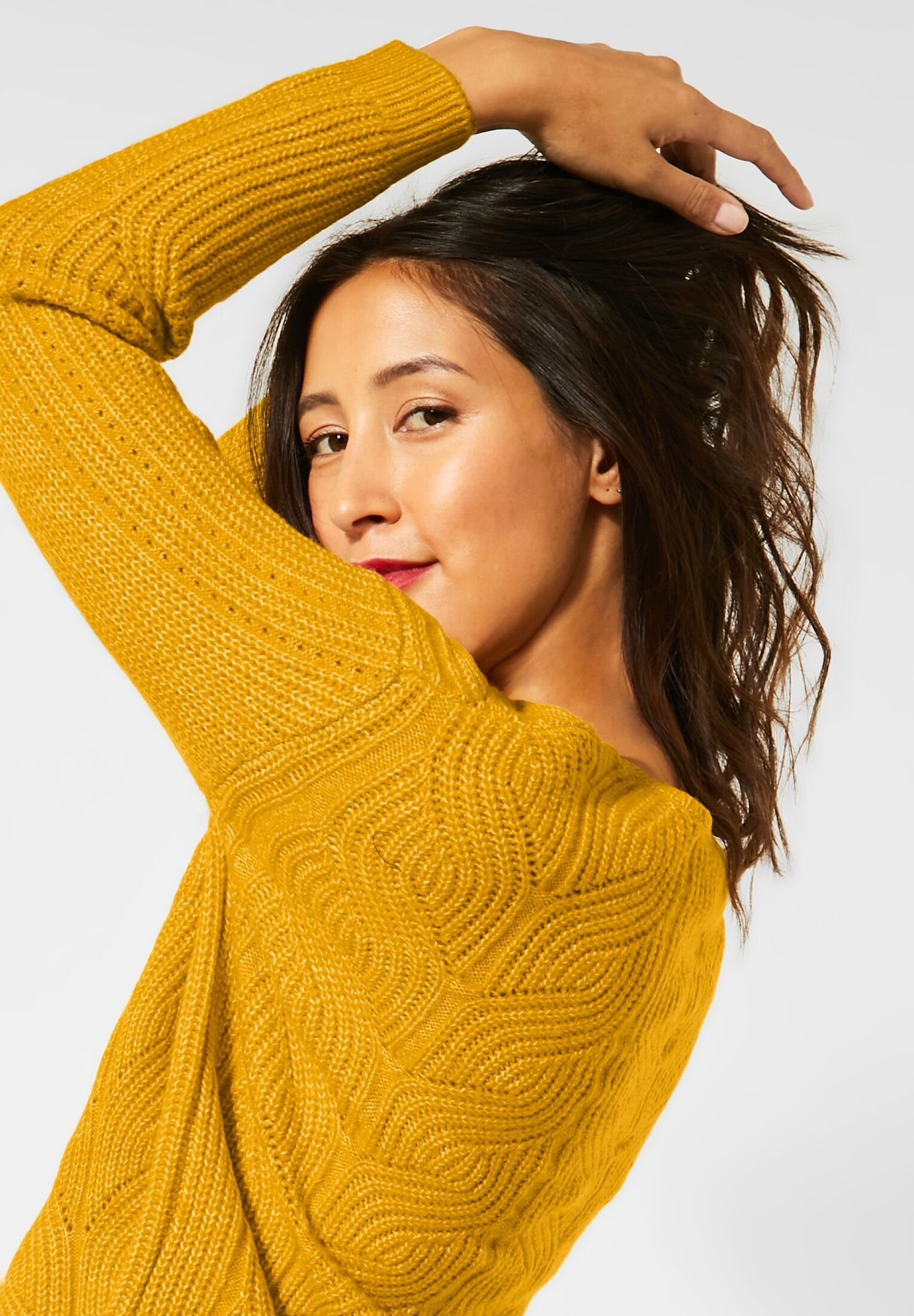 pullover strick gelb