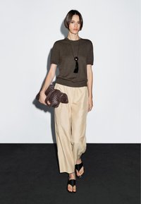 Massimo Dutti SHORT-SLEEVE  - Basic T-shirt - mottled dark brown