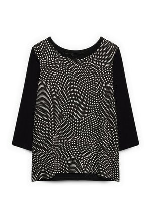 Fiorella Rubino, T-SHIRT BIMATERICA CON STAMPA - Longsleeve - nero