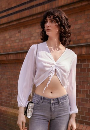 DRAWSTRING BLOUSE - Blusa - white