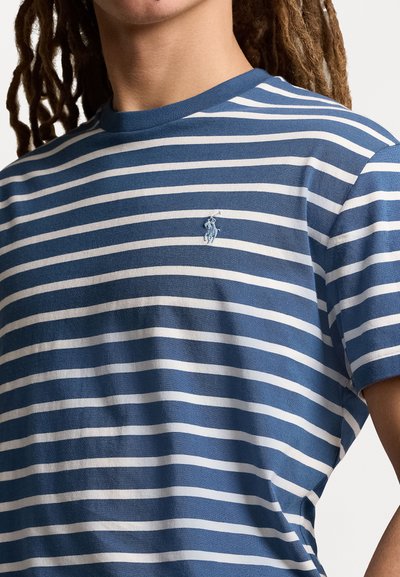 Polo Ralph Lauren CLASSIC FIT STRIPED JERSEY T-SHIRT - Apdrukāts T-krekls - clancy blue/nevis