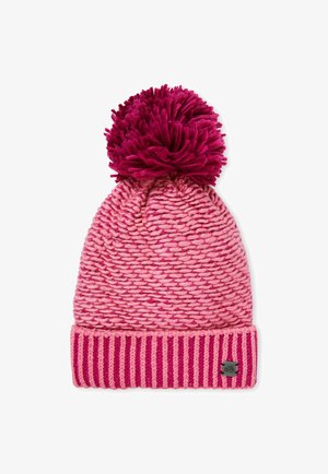 Beanie - fuchsia red colour block