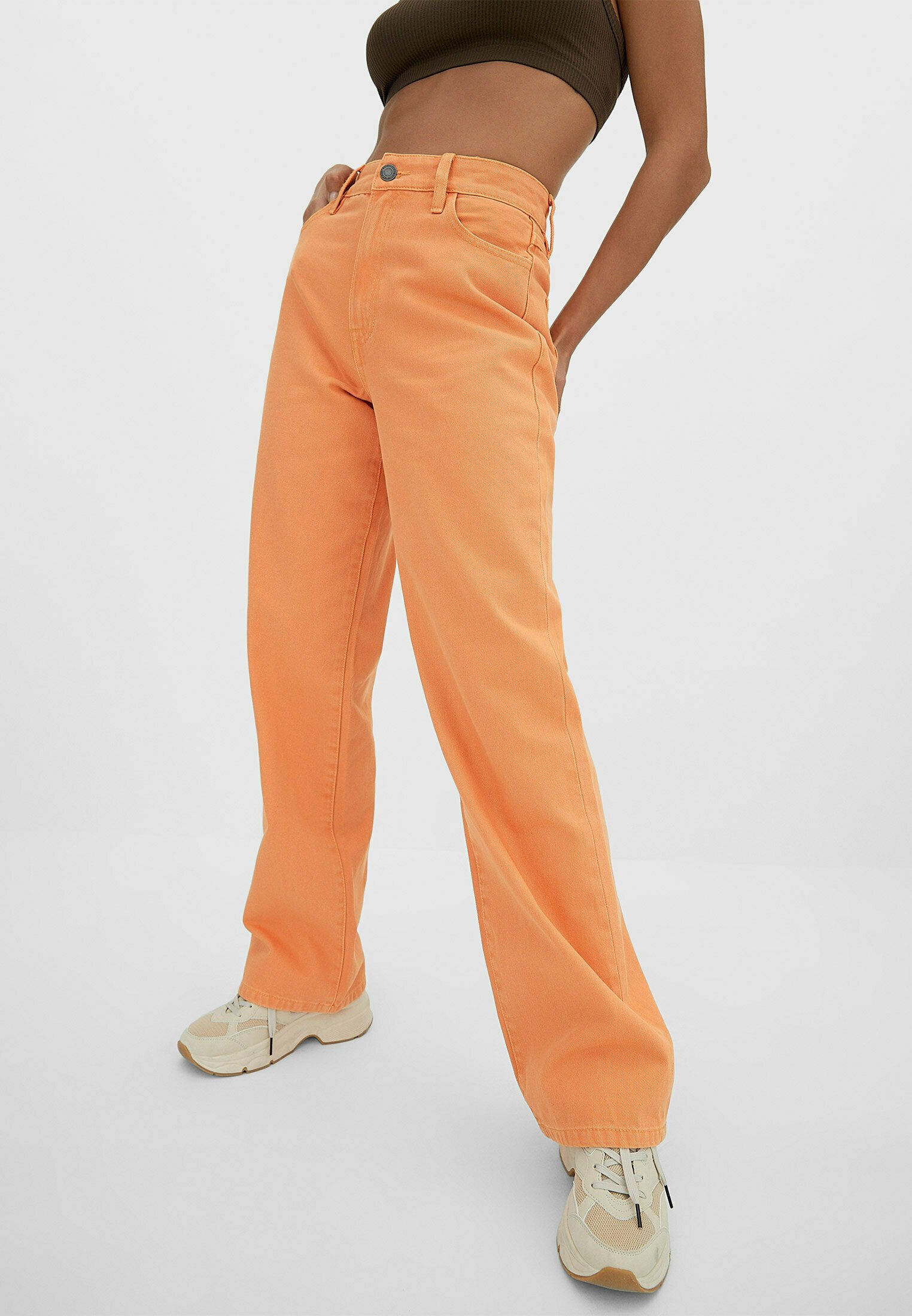 Stradivarius Jeans Straight Leg - orange - Zalando.de