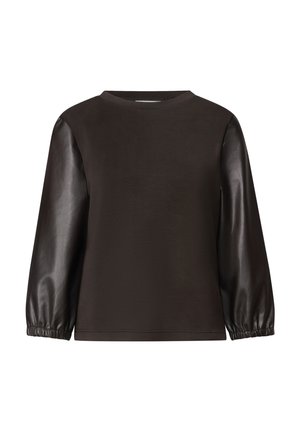 Street One, T-shirt à manches longues - black coffee