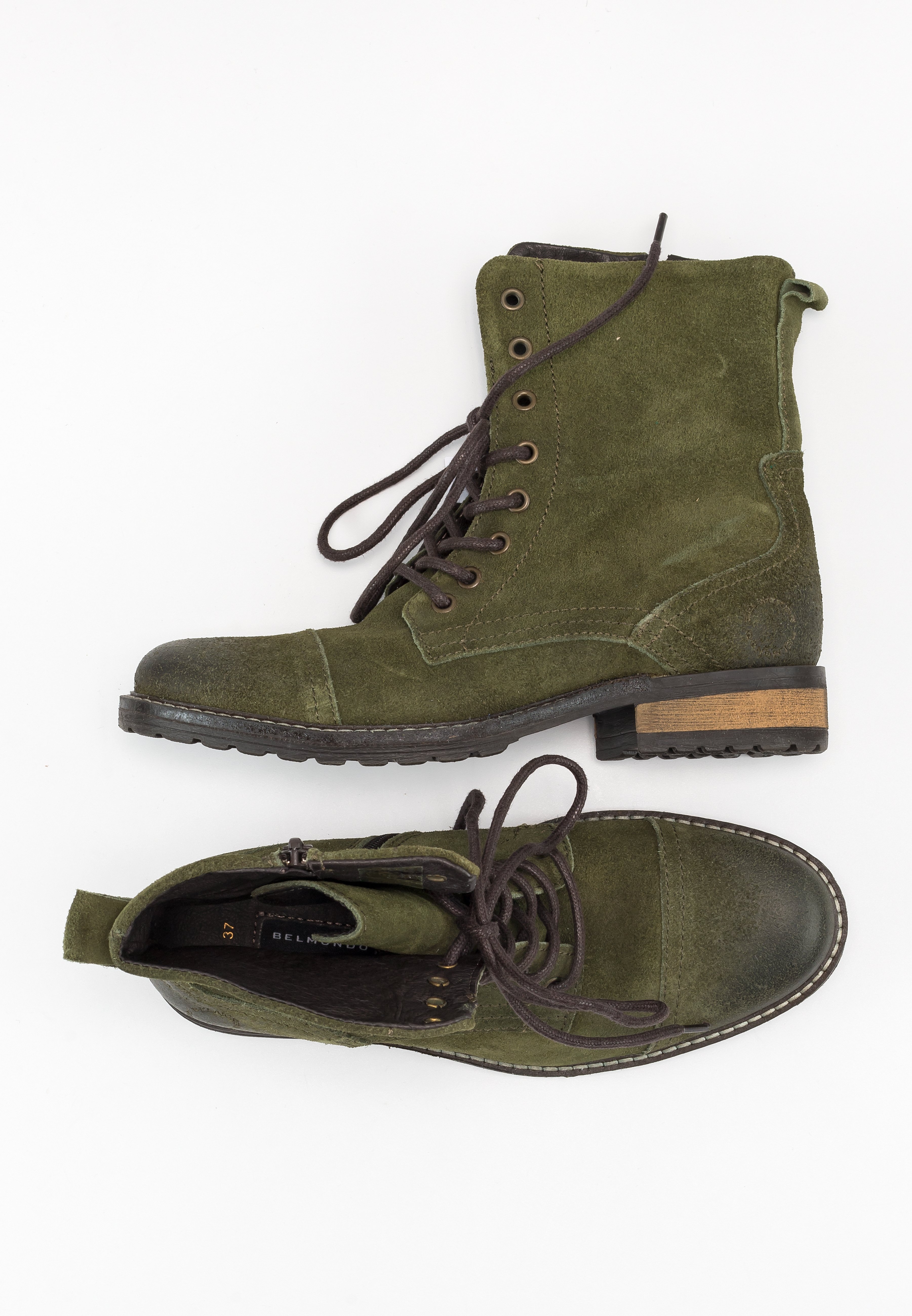 Belmondo Botines con cordones - green/verde - Zalando.es