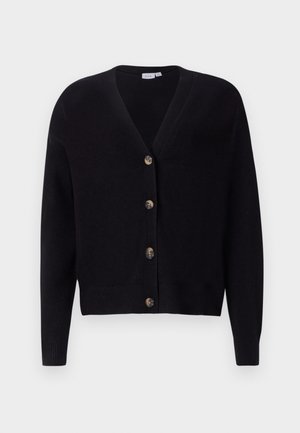 VILA VIRIL V NECK - Vesta na kopčanje - black