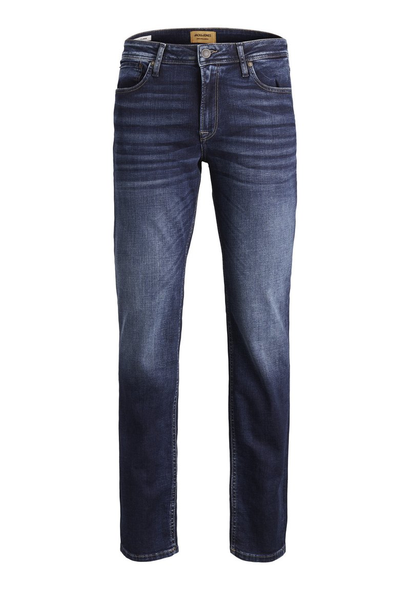 JACK & JONES Jean Homme Coupe Slim Droite JJITIM JJORIGINAL JOS 119 - Denim Stretch Coton Bio