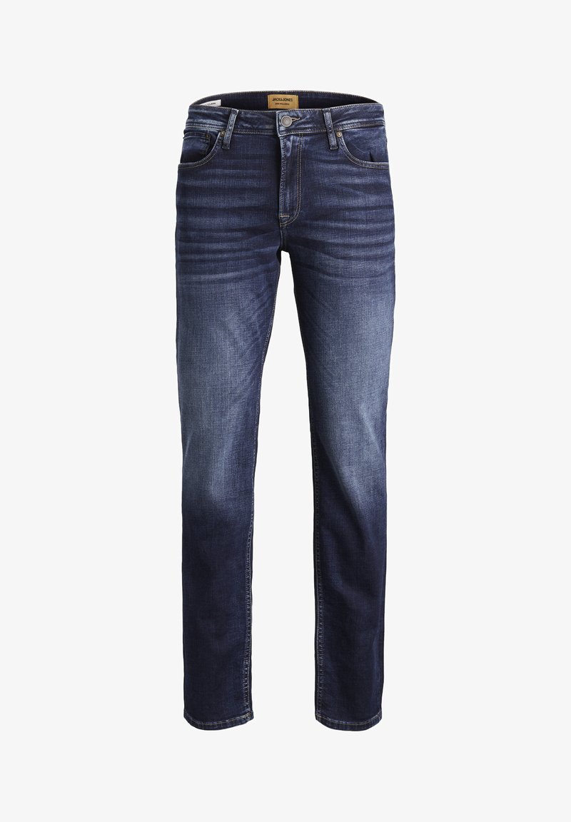 JACK & JONES Jean Homme Coupe Slim Droite JJITIM JJORIGINAL JOS 119 - Denim Stretch Coton Bio