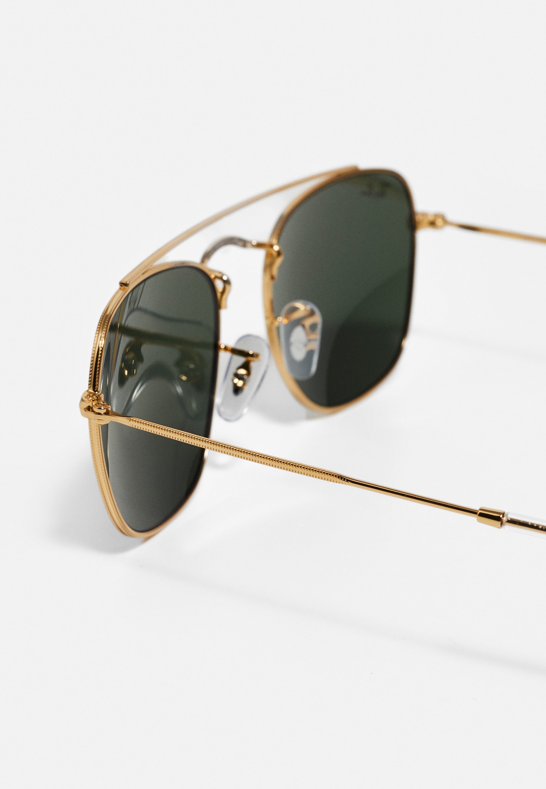 ray ban hexagonal black gold