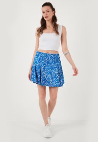 LELA ELASTIC WAIST - Fustă mini - royal blue striped