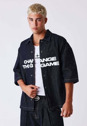 Project X Paris, CHEMISE MANCHES COURTES EN DENIM CLASSY - Veste en jean - bleu denim brut