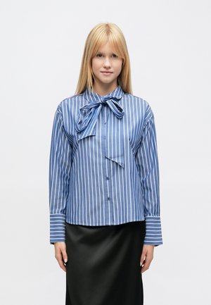 VMISLUNN BOW SHIRT - Overhemdblouse - dark blue/snow white