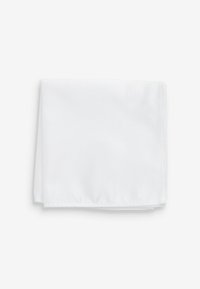 Wit stoffen vierkant met een subtiele ribbelstructuur, netjes gevouwen met schone randen, geschikt voor verschillende toepassingen.