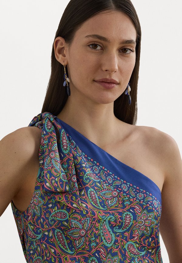 Paisley Twill One Shoulder Blouse - Top3