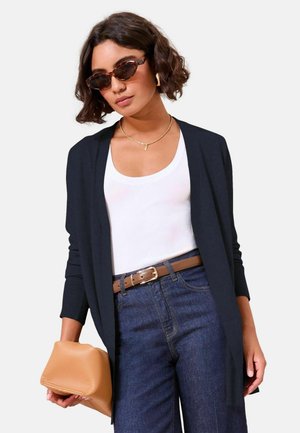 REGULAR FIT-LONGLINE - Chaqueta de punto - navy