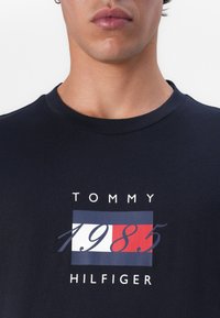 Tommy Hilfiger LINEAR FLAG GRAPHIC TEE - Langarmshirt - desert sky