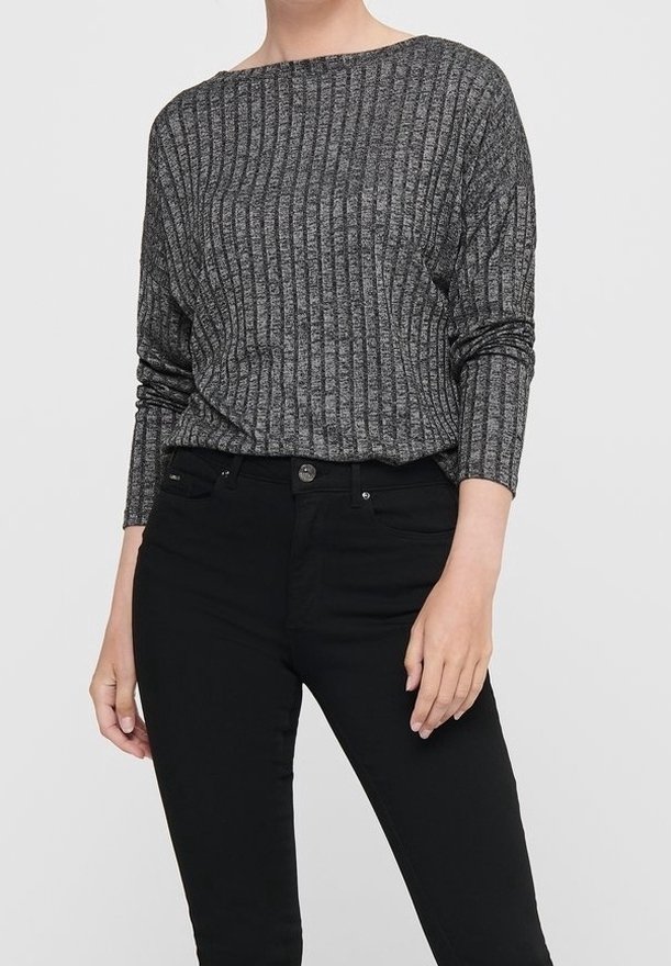 ONLY Strickpullover - mottled dark grey