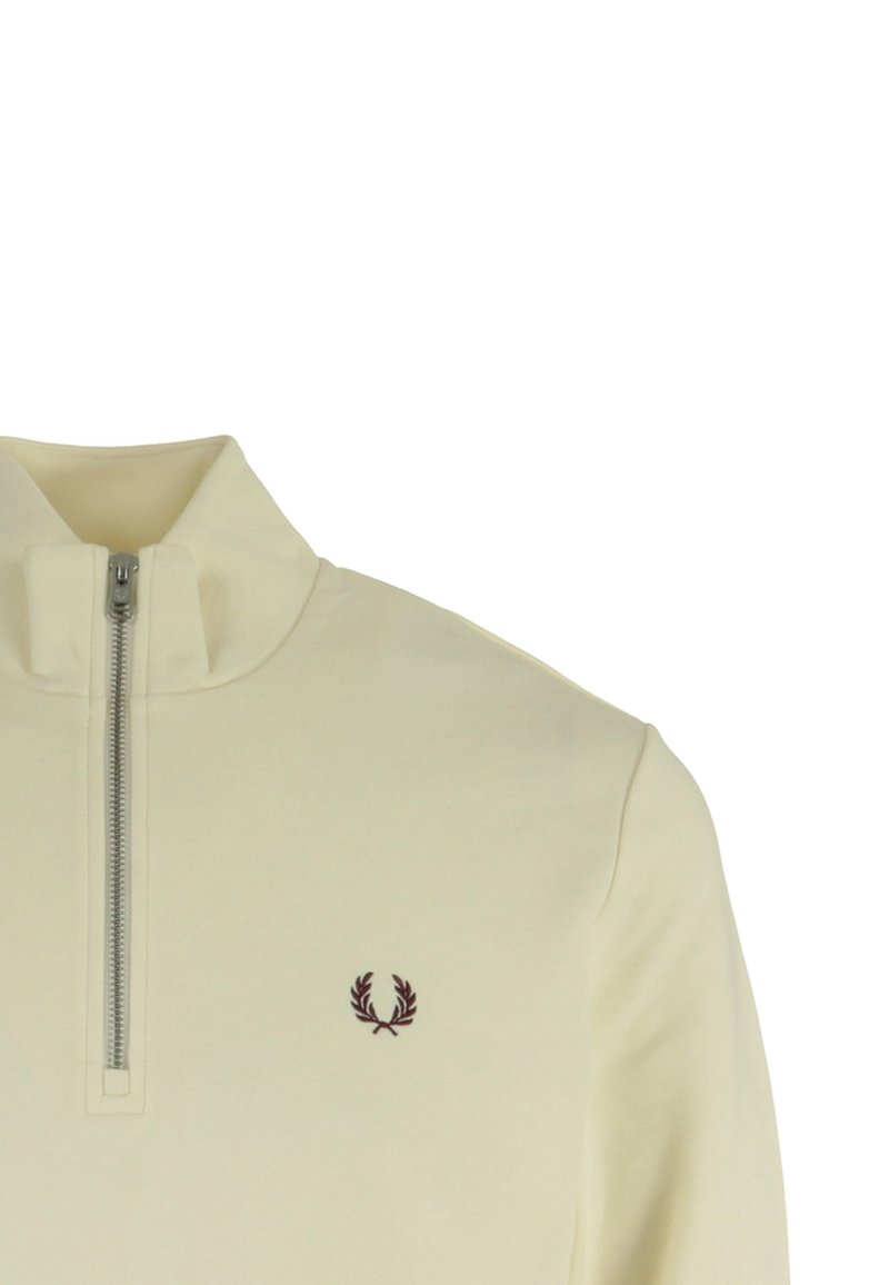 Fred Perry HALF ZIP Sudadera ecru white/crema