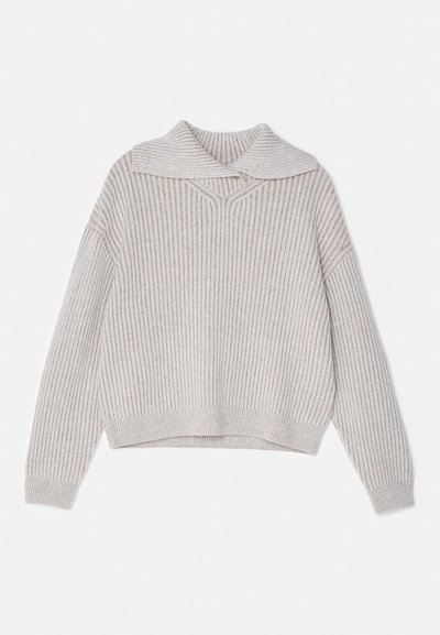 Filippa K COLLAR - Strikkegenser - beige/white
