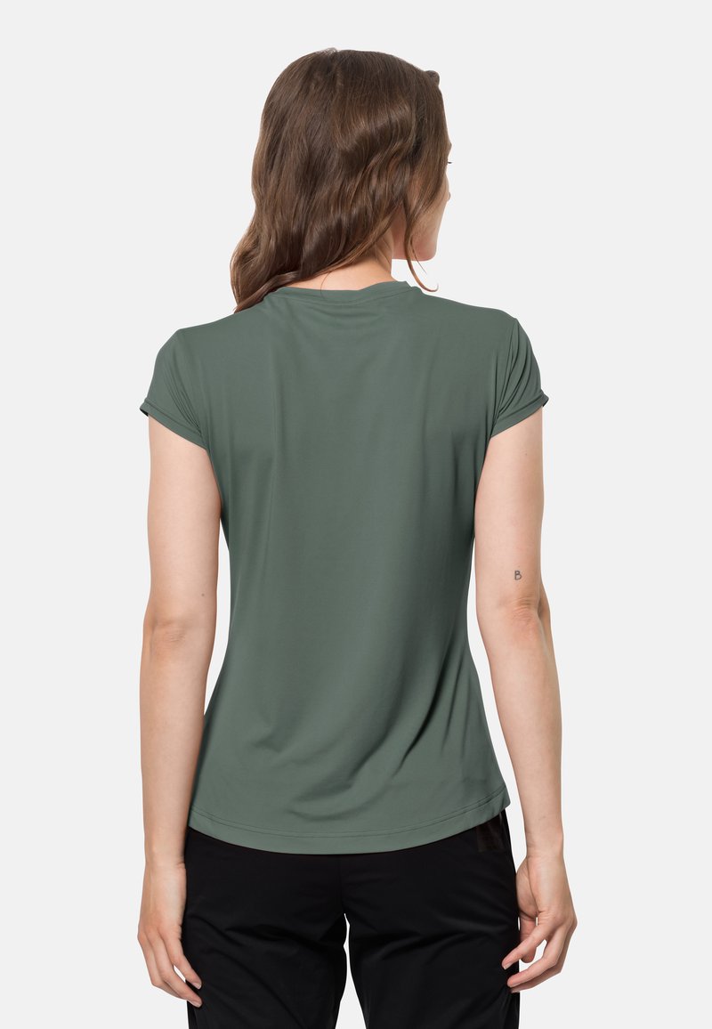 Damen Sportbekleidung | Jack Wolfskin TASMAN S/S W T-Shirt basic hedge green/grau - JY68500 Damen Sportbekleidung | Jack Wolfskin TASMAN S/S W T-Shirt basic hedge green/grau - JY68500