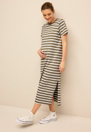 STRIPE  REGULAR FIT - Svetríkové šaty - neutral