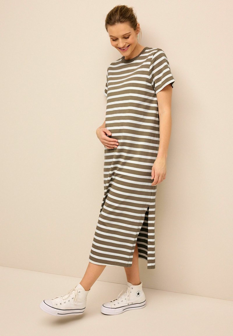Next STRIPE  REGULAR FIT - Svetríkové šaty - neutral