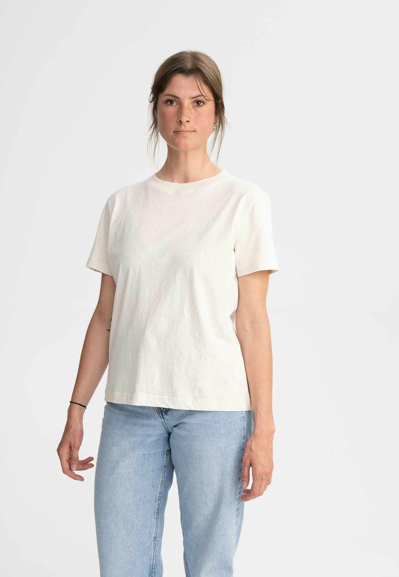 MELA KHIRA - T-shirt basic - cream melange