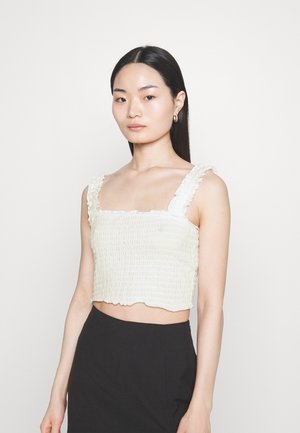 Vero Moda Petite VMMEDOSIABEL SL CROP JRS PTT - Μπλούζα - snow white