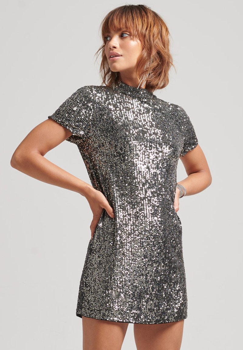 Superdry SEQUIN Cocktail dress / Party dress charcoal grey sequin