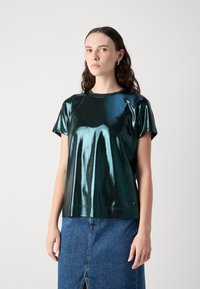 Mos Mosh O NECK TEE - Marškinėliai su spaudiniu - dark pine