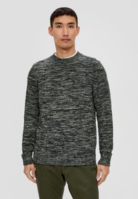 s.Oliver AUS EFFEKTGARN - Strickpullover - dunkles salbeigrün