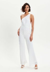 Liquorish SEQUIN ONE SHOULDER  - Jumpsuit - white