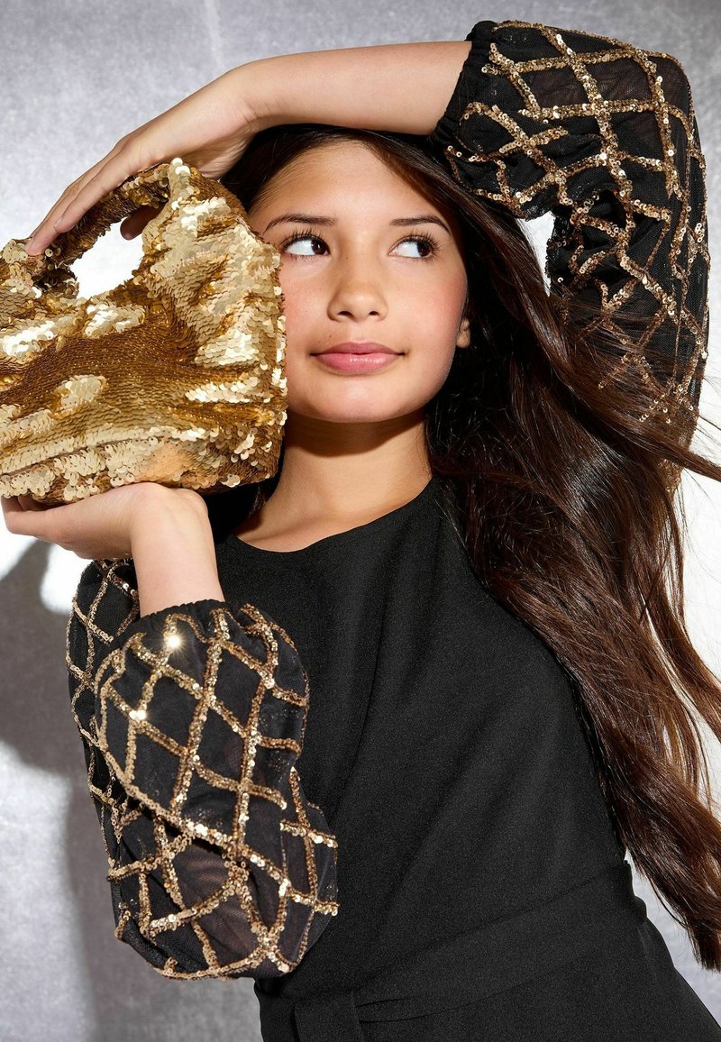 lipsy black and gold sequin dress REGULAR FIT - SLEEVE - Cocktail / Party dress - inner diameter 28mm