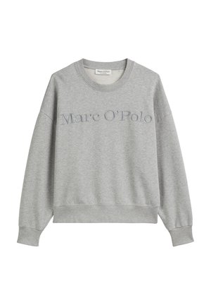 Gray sweatshirt with a crew neckline, drop shoulders, and a relaxed fit. Features the embroidered text "Marc O'Polo" on the front.