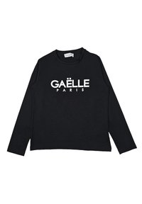 T-shirt nero a maniche lunghe realizzato in cotone, con la scritta bianca "GAËLLE PARIS" stampata sul davanti. Collo a giroclassico e vestibilità rilassata.