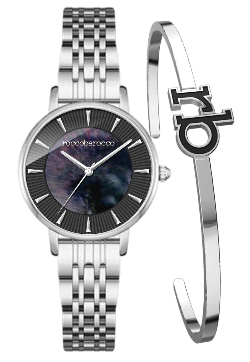 Roccobarocco RB SLIM SET - Käekell - black and silver coloured