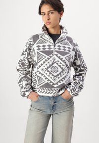 Noisy May NMFLECI ZIPPER - Vesta od flisa - charcoal gray