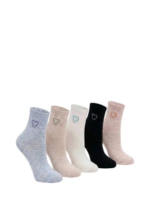 Yuhu, DAMEN HERZ GESTICKT 5ER PACK    - Socken - mehrfarbig