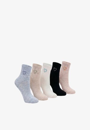 Yuhu, DAMEN HERZ GESTICKT 5ER PACK - Socken - mehrfarbig