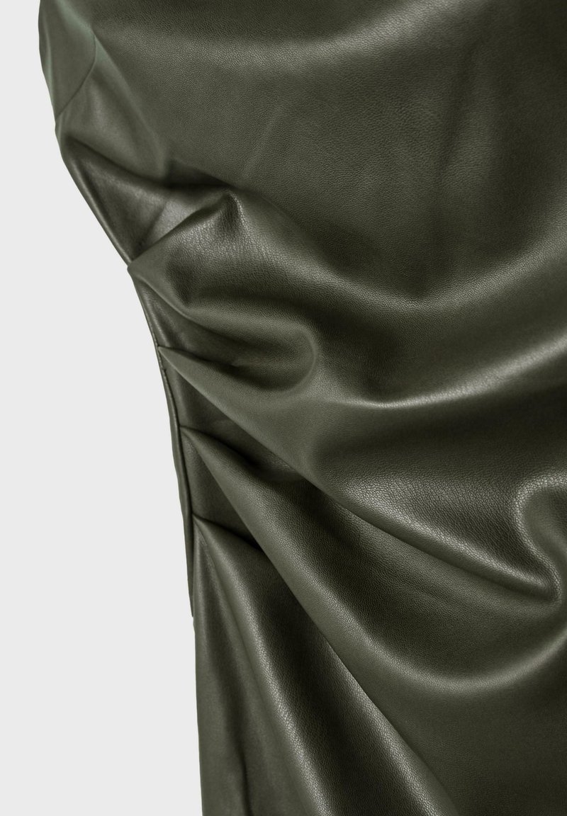 slim fit dress slacks Miss Circle Women's Eliana Olive Faux Leather Dress - Green main image 1