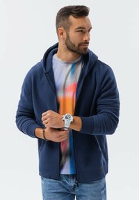 Ombre WITH PRINTS  - Mikina na zip - navy