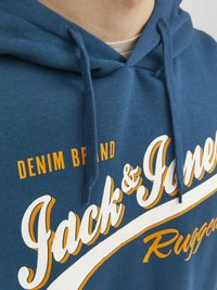 Jack & Jones JJELOGO HOOD - Felpa con cappuccio - sailor blue