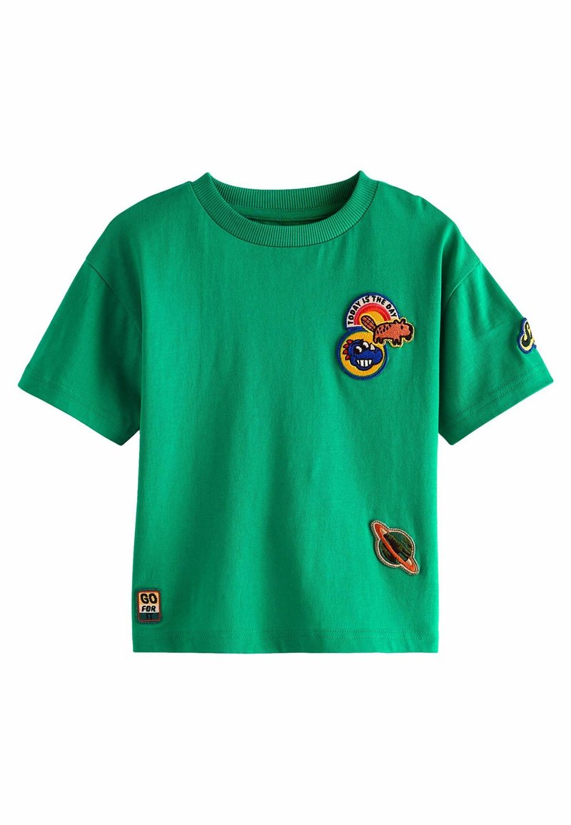 Next SHORT SLEEVE VARSITY  REGULAR FIT - Triko s potiskem - green badges