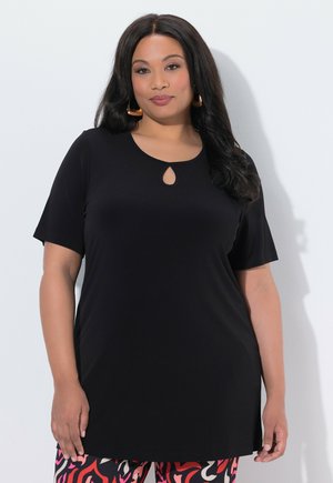 KEYHOLE A-LINIE RUNDHALS HALBARM - T-Shirt basic - black