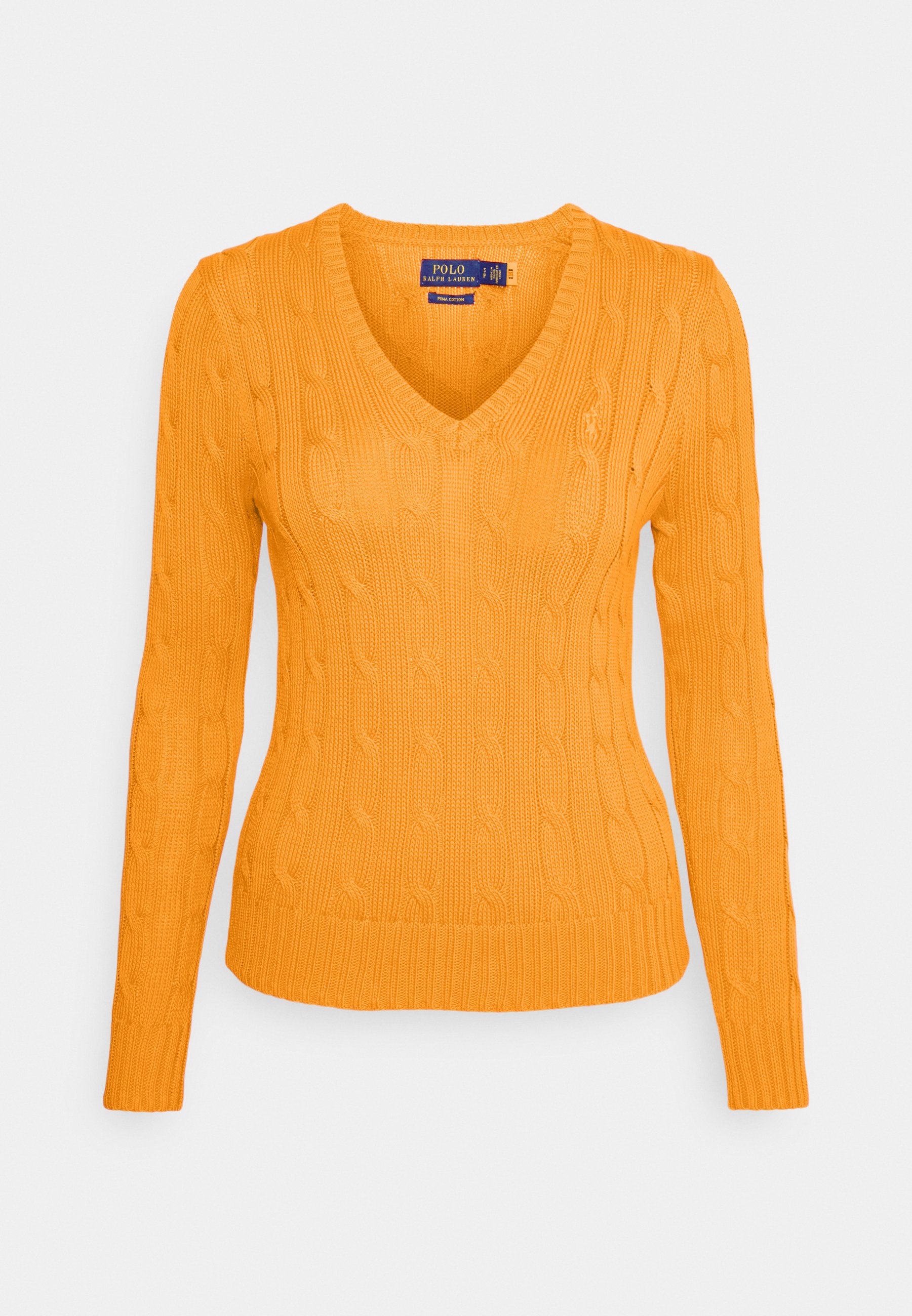 Polo Ralph Lauren CABLE-KNIT V-NECK SWEATER - Maglione - may orange/ arancione - Zalando