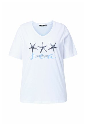 Ulla Popken, VITAMIN SEA SHORT SLEEVE GRAPHIC TEE - T-shirt con stampa - snow white